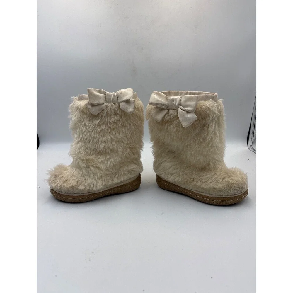 Baby Gap Faux Fur Bow Boots, Size 6 Toddler